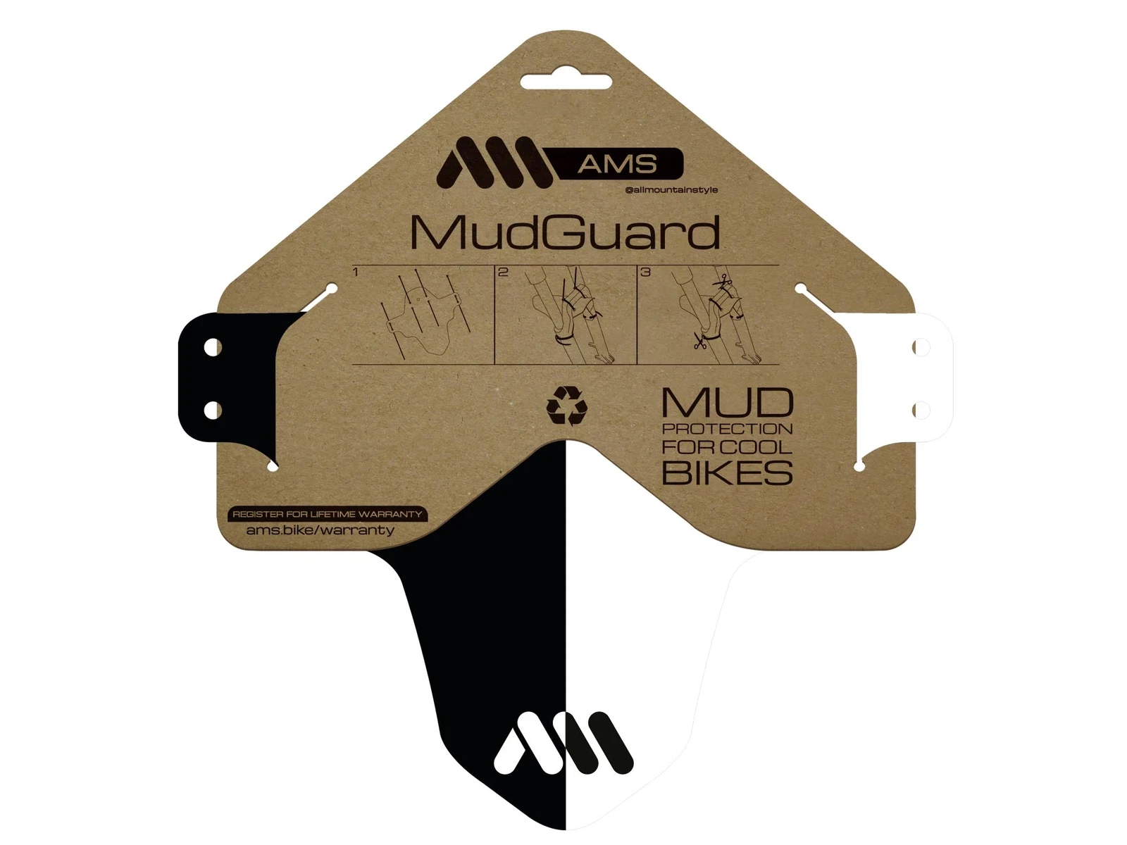 All-mountain-style ALL MOUNTAIN STYLE Mudguard – Black & White 2 All-mountain-style ALL MOUNTAIN STYLE Mudguard – Black & White - Billede 2