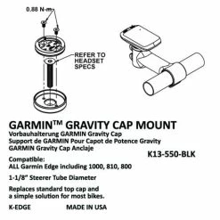 K-Edge Garmin Gravity Top Cap Mount – Sort -Crankbrothers Salgsbutik UPC 3x3 K13 550 BLK 510x510 1